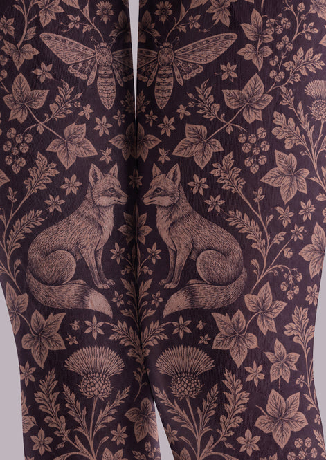 Mystic Fox Botanical Tights Hosiery Pantyhose H69-30