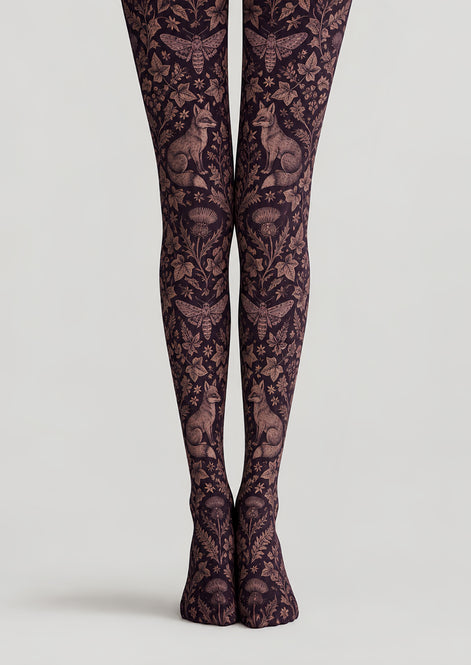 Mystic Fox Botanical Tights Hosiery Pantyhose H69-30