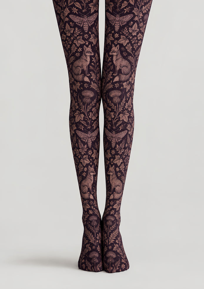 Mystic Fox Botanical Tights Hosiery Pantyhose H69-30