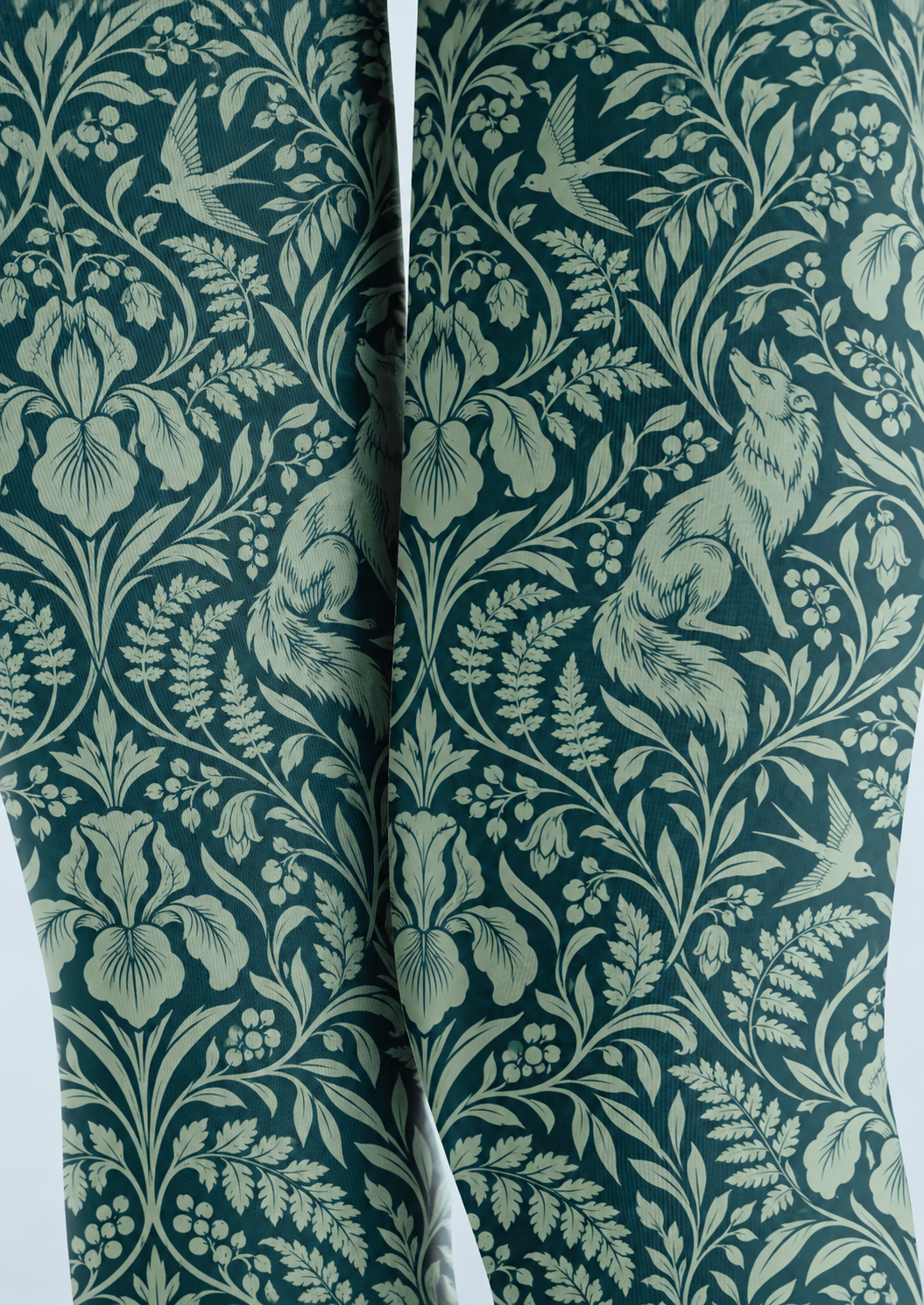 Woodland Fox Floral Print Tights Hosiery Pantyhose H69-31