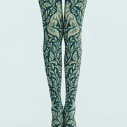 Woodland Fox Floral Print Tights Hosiery Pantyhose H69-31