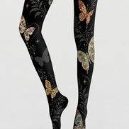 Gothic Black Butterfly Tights Hosiery Pantyhose H69-34
