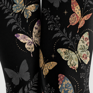 Gothic Black Butterfly Tights Hosiery Pantyhose H69-34