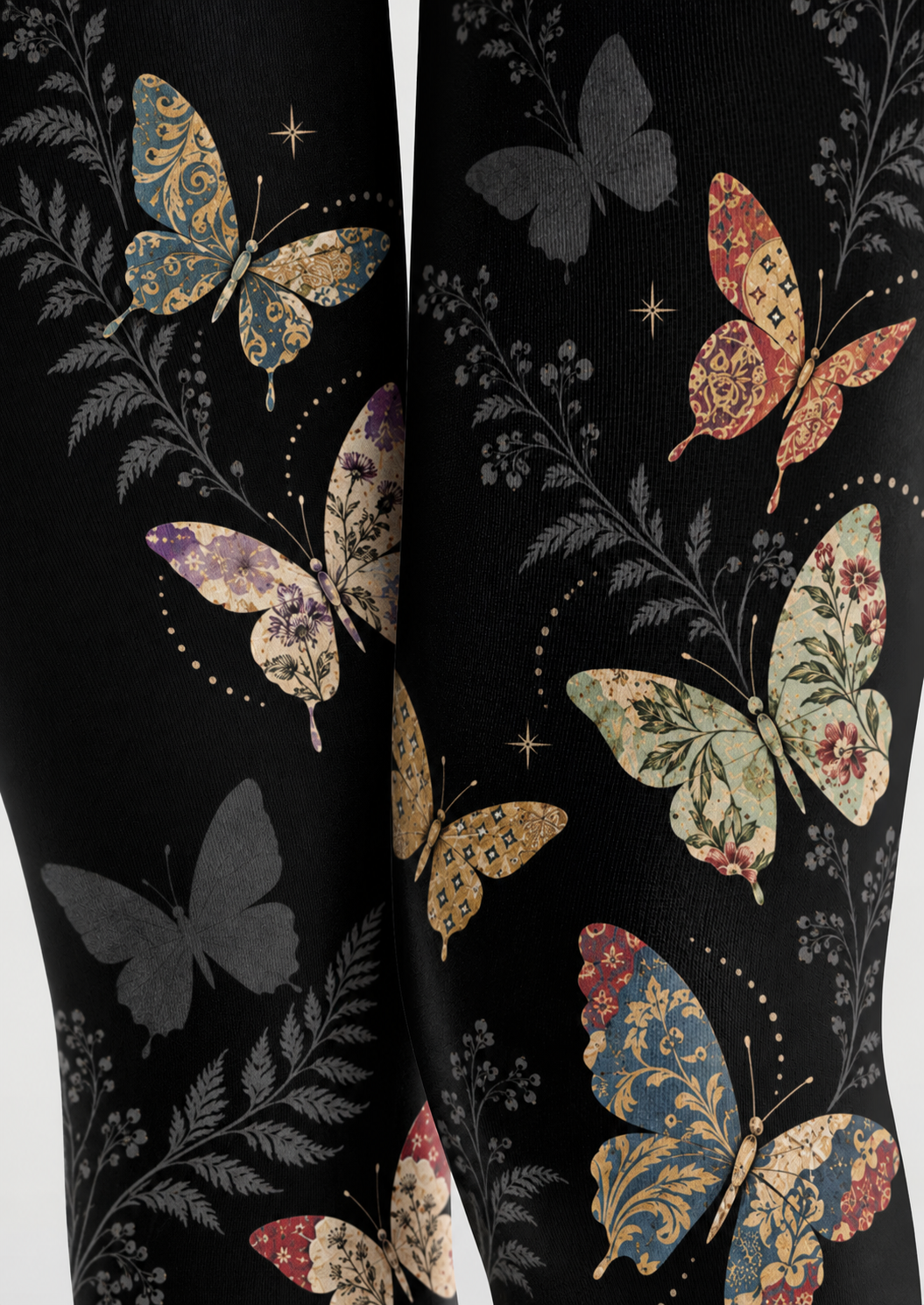 Gothic Black Butterfly Tights Hosiery Pantyhose H69-34