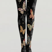 Gothic Black Butterfly Tights Hosiery Pantyhose H69-34