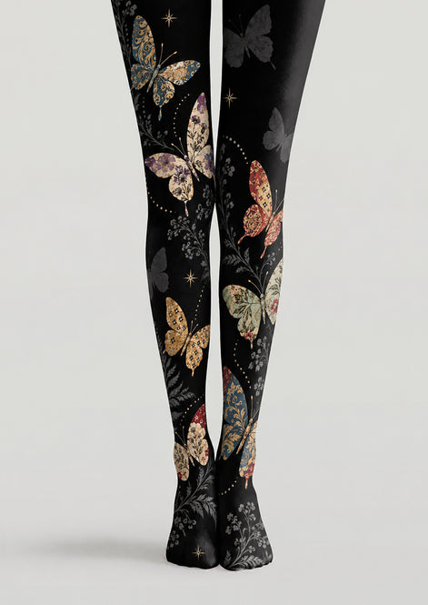 Gothic Black Butterfly Tights Hosiery Pantyhose H69-34
