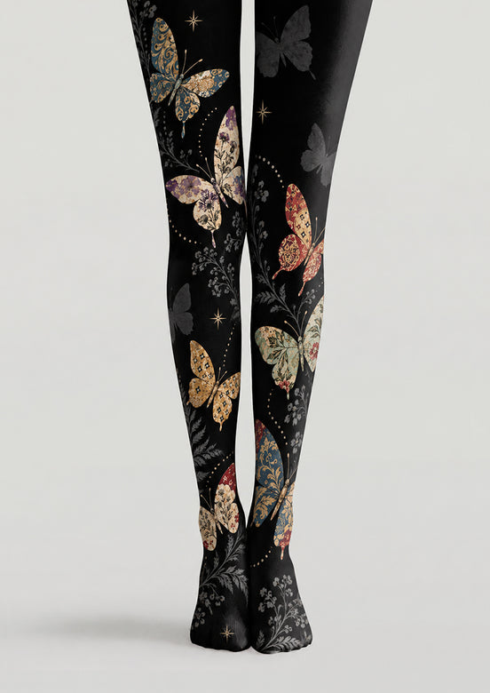 Gothic Black Butterfly Tights Hosiery Pantyhose H69-34