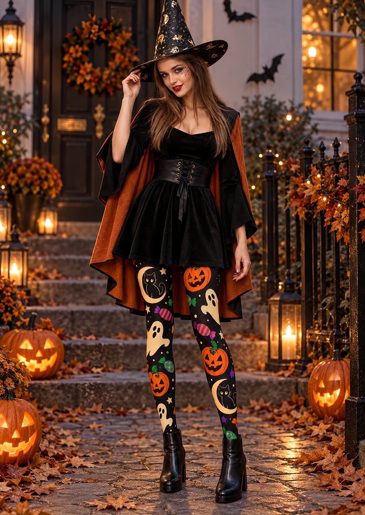 Cute Spooky Halloween Print Tights Hosiery H69-35