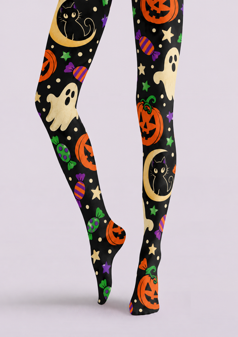 Cute Spooky Halloween Print Tights Hosiery H69-35
