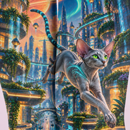 Cyberpunk Cat Graphic Tights Hosiery Pantyhose H69-36