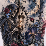 Dark Floral Skull Moon Tights Hosiery Pantyhose H69-37