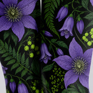 Purple Botanical Floral Tights Hosiery Pantyhose H69-38