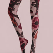 Vintage Portrait Graphic Tights Hosiery Pantyhose H69-39