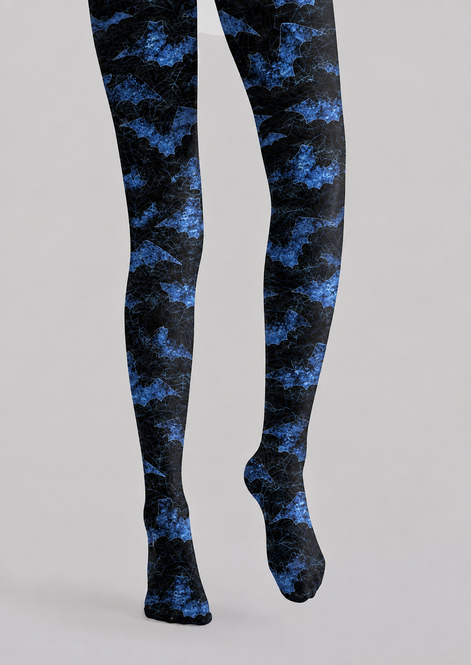 Blue Bat Halloween Pattern Tights Hosiery Pantyhose H69-4
