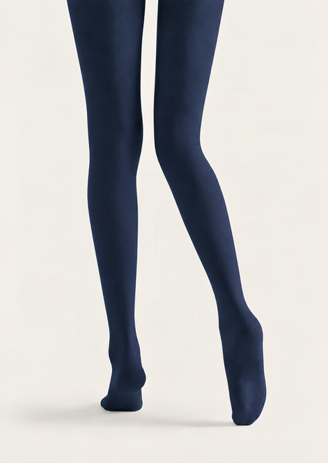 Navy Blue Crane Print Tights Hosiery Pantyhose H69-42