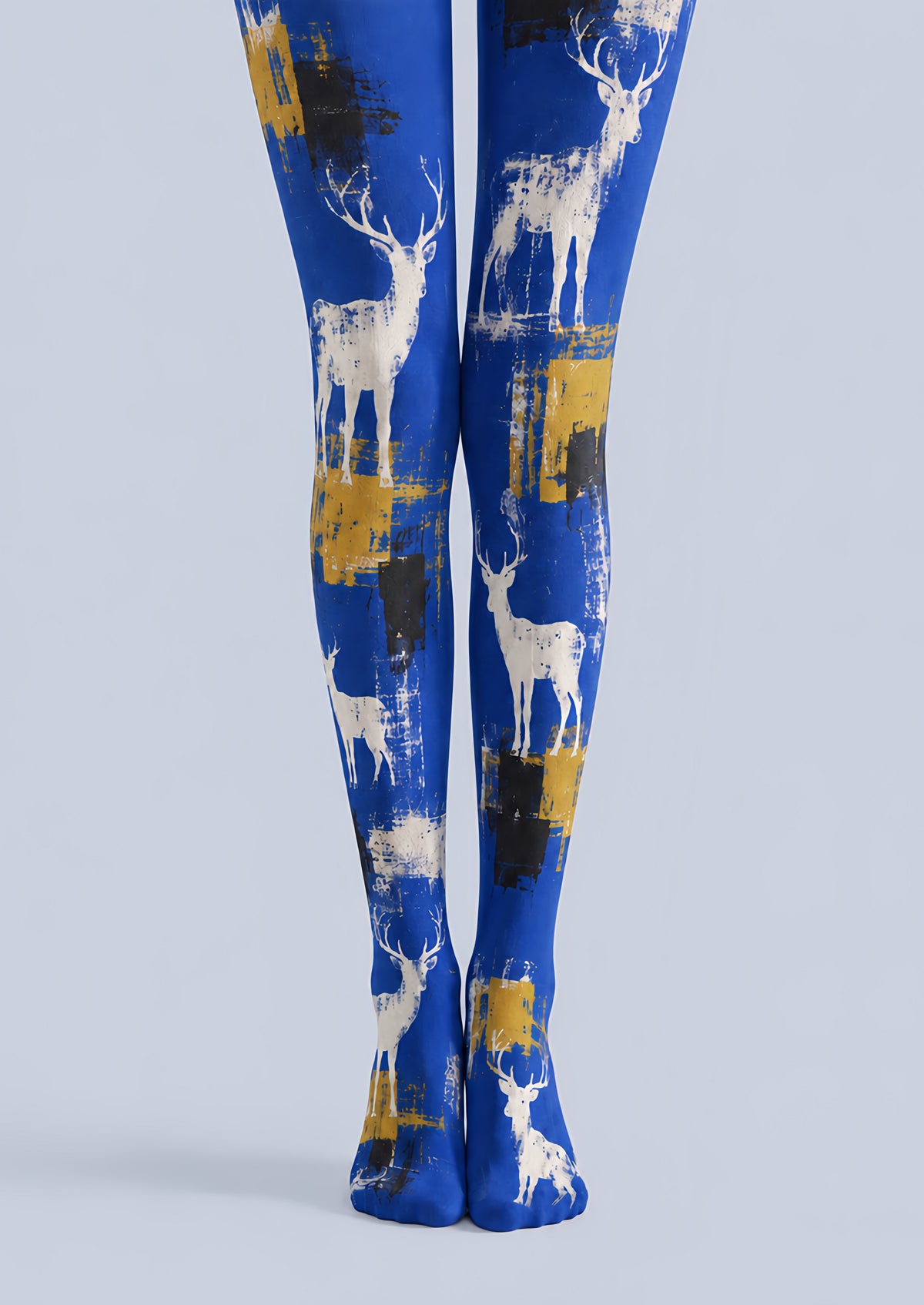 Royal Blue Deer Print Tights Hosiery Pantyhose H69-43