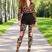 Multicolor Leopard Print Tights Hosiery Pantyhose H69-47