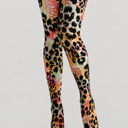 Multicolor Leopard Print Tights Hosiery Pantyhose H69-47