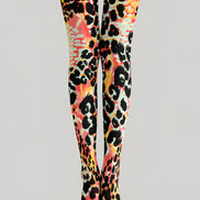 Multicolor Leopard Print Tights Hosiery Pantyhose H69-47