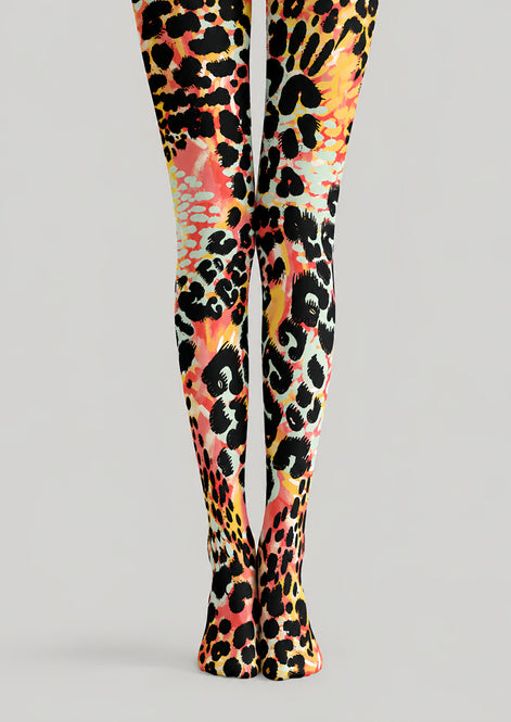 Multicolor Leopard Print Tights Hosiery Pantyhose H69-47