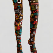 Multicolor Abstract Geometric Tights Hosiery Pantyhose H69-49