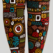 Multicolor Abstract Geometric Tights Hosiery Pantyhose H69-49