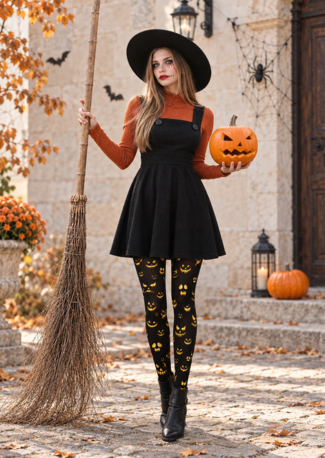 Halloween Pumpkin Face Pattern Tights Hosiery Pantyhose H69-5