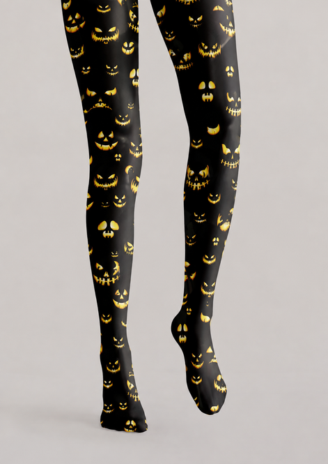 Halloween Pumpkin Face Pattern Tights Hosiery Pantyhose H69-5