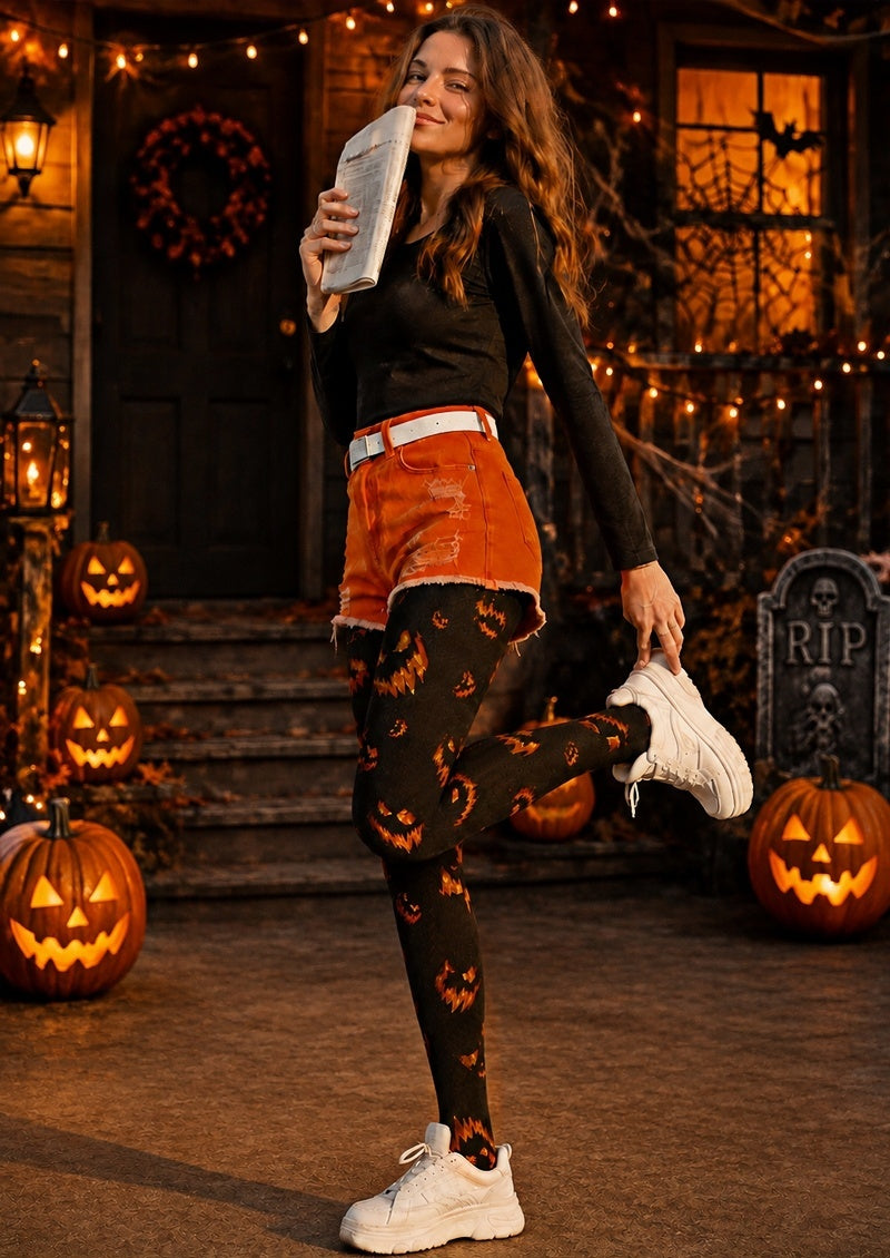 Halloween Pumpkin Face Tights Hosiery Pantyhose Z69-4