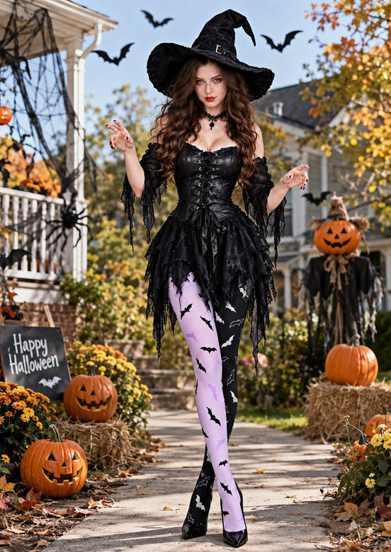 Gothic Bat Pattern Tights Halloween Hosiery Z69-1