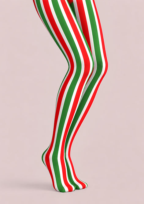 Christmas Stripe Tights Hosiery Pantyhose L610-1