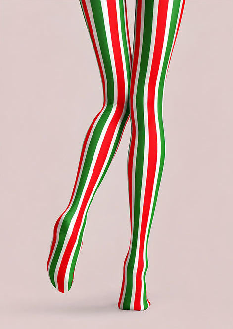 Christmas Stripe Tights Hosiery Pantyhose L610-1