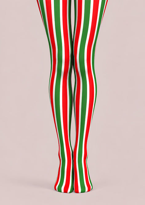Christmas Stripe Tights Hosiery Pantyhose L610-1