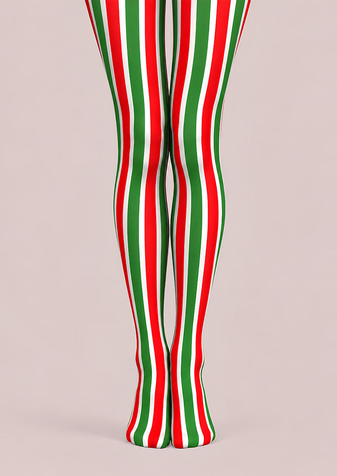 Christmas Stripe Tights Hosiery Pantyhose L610-1