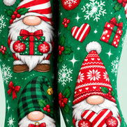 Christmas Gnome Candy Cane Print Tights Pantyhose L610-10