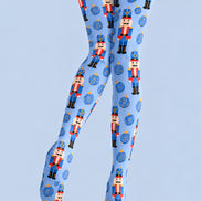Blue Nutcracker Christmas Graphic Tights Pantyhose L610-11
