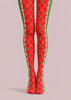 Red Christmas Tree Diamond Print Tights Pantyhose L610-15