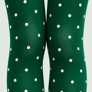 Green Polka Dot Holiday Everyday Tights Pantyhose L610-17