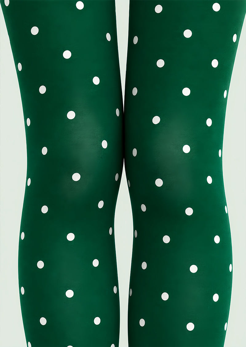 Green Polka Dot Holiday Everyday Tights Pantyhose L610-17