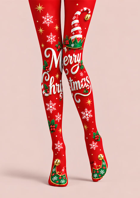 Merry Christmas Print Tights Hosiery Pantyhose L610-2
