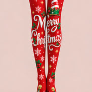 Merry Christmas Print Tights Hosiery Pantyhose L610-2