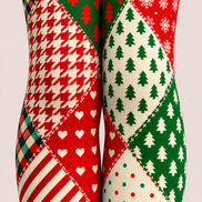 Christmas Tree Plaid Patchwork Tights Pantyhose L610-21