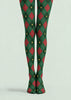 Green Red Argyle Star Print Tights Pantyhose L610-23