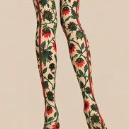 Vintage Floral Vine Pattern Tights Hosiery Pantyhose L610-26