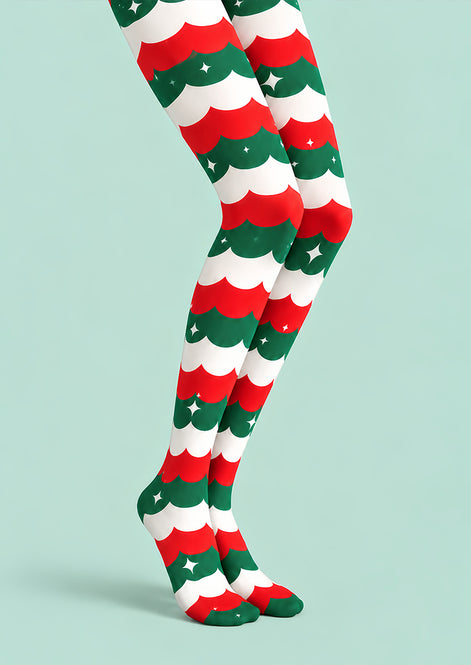 Holiday Party Stripe Tights Hosiery Pantyhose L610-3