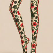 Vintage Floral Vine Pattern Tights Hosiery Pantyhose L610-5