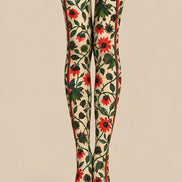 Vintage Floral Vine Pattern Tights Hosiery Pantyhose L610-5