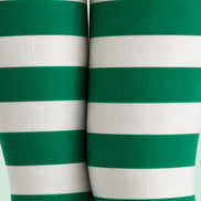 Green White Striped Festive Tights Hosiery Pantyhose L610-7