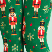 Christmas Green Nutcracker Snowflake Pattern Tights L610-8
