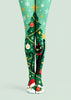 Black Cat Christmas Tree Print Tights Pantyhose L610-9